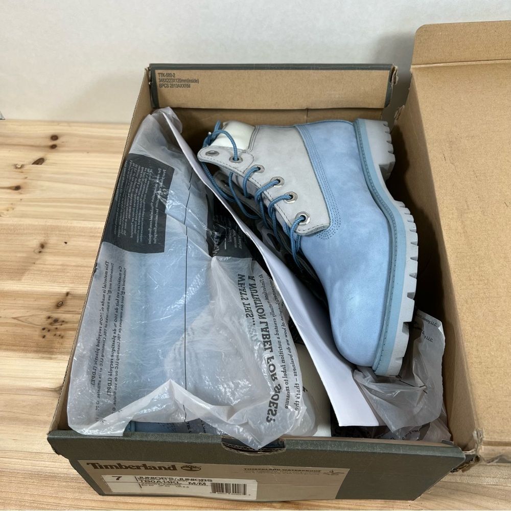 Timberland Premium 6 in waterproof boots men’s/youth 7 women's 8.5 blue grey - Picture 11 of 15